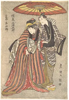 Toyokuni Prints: Kabuki Actors: Bando Mitsugoro and Iwai Hanshiro, ca. 1800. Creator: Utagawa Toyokuni I