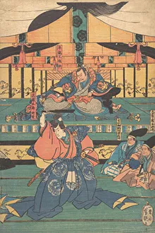 Kabuki actors play as Oashibara Ueno no kami Masahira, Tokiwa Mikuriya Betto T