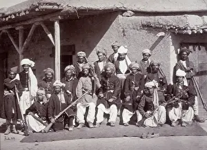 Beards Prints: Kabul Police, Afghanistan, c1880. Creator: John Burke