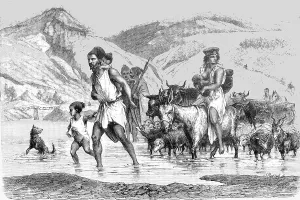 Algeria Africa Prints: Kabyles fording a stream; The Natives of Algeria