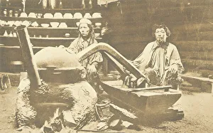 Kachin Prints: In a Kachin yurt. While preparing araga (wine)