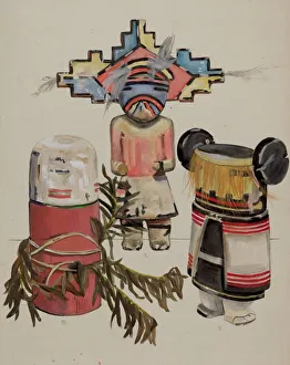 Shamanism Prints: Kachina Doll, 1935 / 1942. Creator: Jane Iverson