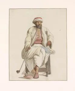 Slave Trade Prints: Kadi of the Islamic slaves in Malta, 1778. Creator: Louis Ducros