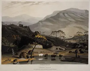Daniell Prints: A Kaffer Village, South Africa, 1804