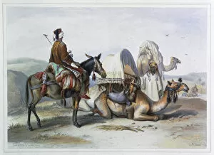 Achille Constant Theodore Emile Gallery: Kafila with a camel bearing a hodesh, 1848. Artist: Lehnert