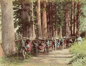 Palanquin Prints: Kago Travelling Chair, 1870s-1890s. Creator: Kusakabe Kimbei