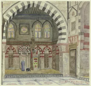 Cairo Prints: Kait Bey Mosque in Cairo, 1897. Creator: Fritz Hauck
