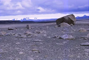 River Bed Prints: Kaldakvisl with a view towards Hofsjokull (ice-cap)