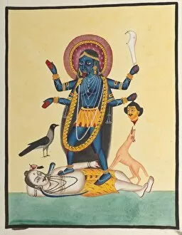 Kalighat Painting Gallery: Kali, 1800s. Creator: Unknown