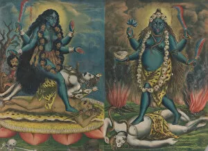 Snake Collection: Kali / Tara, ca. 1885-90. Creator: Calcutta Art Studio
