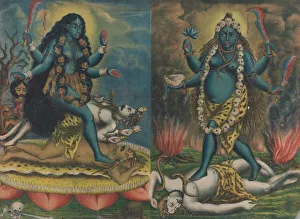 Hindu Prints: Kali / Tara, ca. 1885-90. Creator: Calcutta Art Studio