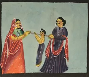 And Graphite Underdrawing On Paper Gallery: Kalighat Painting, 1800s. Creator: Unknown