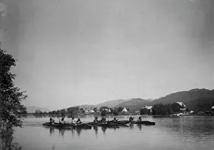 Canoes Prints: Kalispel scene, c1910. Creator: Edward Sheriff Curtis