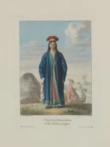 Kalmyk girl. From Les peuples de la Russie, 1812. Artist: Korneev (Karneev), Yemelyan Mikhaylovich (ca 1780-after 1839)