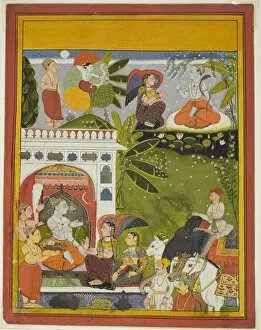Rajasthan Collection: Kama Shoots a Love Arrow at Shiva, from a copy of the Song of Gauri (Gita-Gauri), c