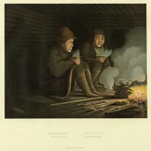 Warmth Prints: Kamchadals. Winter Station, 1856. Creator: Ivan Dem'ianovich Bulychev