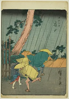 Kameyama, from the series Fifty-three Stations [of the Tokaido] (Gojusan tsugi), also... 1852. Creator: Ando Hiroshige. Kameyama, from the series Fifty-three Stations [of the Tokaido] (Gojusan tsugi), also... 1852