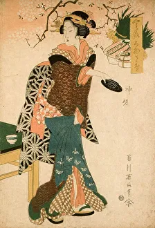 Cherry Blossom Prints: Kamiaki or Shinmei, between c1812 and c1817. Creator: Kikugawa Eizan
