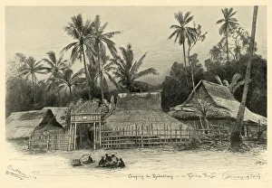 Palm Trees Prints: Kampong near Jomblang, Semarang, Java, 1898. Creator: Christian Wilhelm Allers
