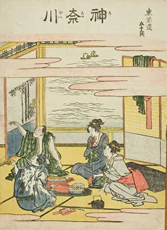 Woodcutcolour Woodblock Print Prints: Kanagawa, from the series Fifty-three Stations of the Tokaido (Tokaido gojusan)
