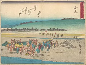 Reisho Tokaido Gallery: Kanaya, ca. 1838. ca. 1838. Creator: Ando Hiroshige