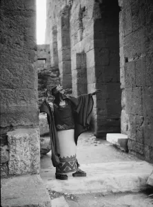 Kanellos dance group at ancient sites in Greece, 1929 Creator: Arnold Genthe