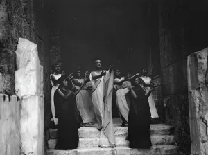 Kanellos dance group at ancient sites in Greece, 1929 Creator: Arnold Genthe