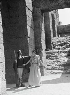 Kanellos Vassos Prints: Kanellos dance group at ancient sites in Greece, 1929 Creator: Arnold Genthe