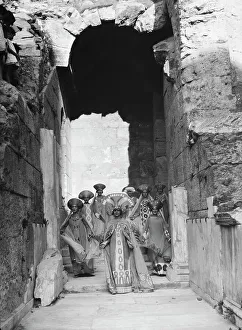 Kanellos dance group at ancient sites in Greece, 1929 Creator: Arnold Genthe