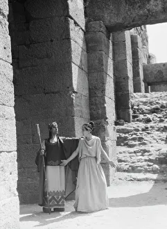Kanellos dance group at ancient sites in Greece, 1929 Creator: Arnold Genthe