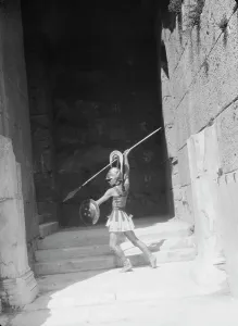Kanellos Vassos Prints: Kanellos dance group at ancient sites in Greece, 1929 Creator: Arnold Genthe