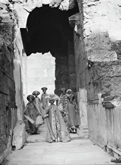 Kanellos Vassos Prints: Kanellos dance group at ancient sites in Greece, 1929 Creator: Arnold Genthe