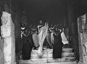 Kanellos Vassos Prints: Kanellos dance group at ancient sites in Greece, 1929 Creator: Arnold Genthe