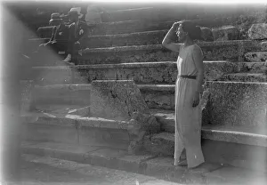 Kanellos dance group at ancient sites in Greece, 1929 Creator: Arnold Genthe