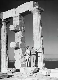 Kanellos dance group at ancient sites in Greece, 1929 Creator: Arnold Genthe