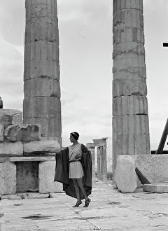 Kanellos dance group at ancient sites in Greece, 1929 Creator: Arnold Genthe