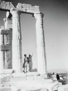 Kanellos dance group at ancient sites in Greece, 1929 Creator: Arnold Genthe