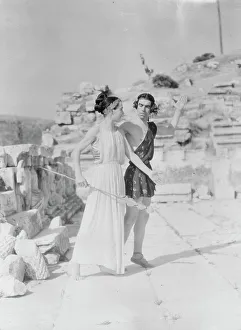 Kanellos dance group at ancient sites in Greece, 1929 Creator: Arnold Genthe