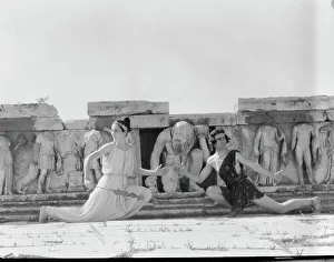 Reaching Out Prints: Kanellos dance group at ancient sites in Greece, 1929 Creator: Arnold Genthe
