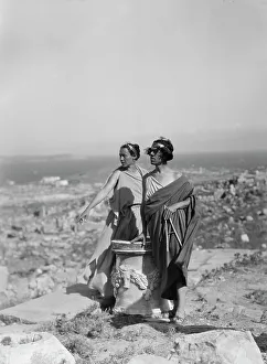 Kanellos Vassos Prints: Kanellos dance group at ancient sites in Greece, 1929 Creator: Arnold Genthe