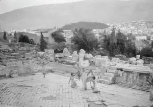 Kanellos dance group at ancient sites in Greece, 1929 Creator: Arnold Genthe