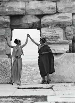 Kanellos dance group at ancient sites in Greece, 1929 Creator: Arnold Genthe