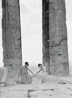 Kanellos dance group at ancient sites in Greece, 1929 Creator: Arnold Genthe