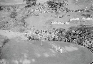 Kanellos dance group at ancient sites in Greece, 1929 Creator: Arnold Genthe