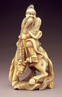 Stained Prints: Kan'u Mounted, 18th century. Creator: Unknown