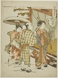 Karauta of the Ogiya in Evening Snow (Ogiya Karauta bosetsu), from the series 'Eight Karauta of the Ogiya in Evening Snow (Ogiya Karauta bosetsu), from the series 'Eight
