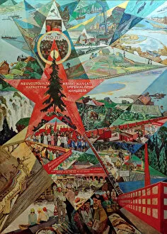 1926 Gallery: Karelia and Murmansk (agitation panel), 1926. Creator: Vogeler, Heinrich (1872-1942)