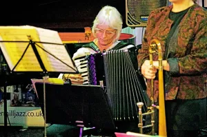 Accordionist Gallery: Karen Street, Issie Barratts Interchange, 1 October 2019. Creator: Brian O Connor
