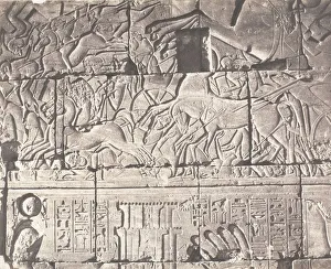 Felix Teynard Prints: Karnak (Thebes), Enciente du Palais - Details de Sculptures au Point O, 1851-52