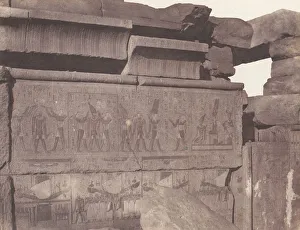 Felix Teynard Prints: Karnak (Thebes), Palais - Construction de Granit - Decoration Sculptee